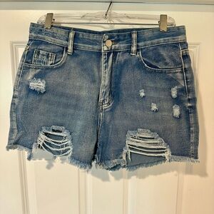 Distressed Denim Women High Waist Shorts NWOT Unbranded